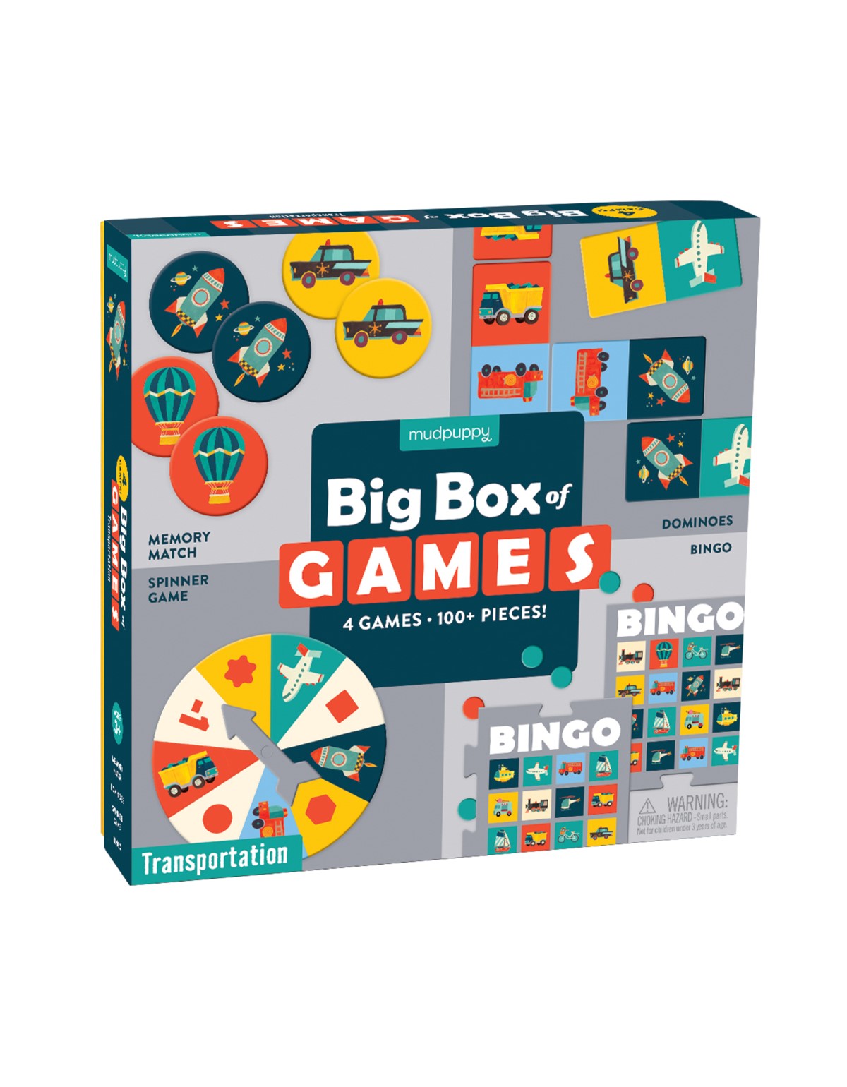 Mudpuppy Transportation Big Box of Games (Includes 4 Games)