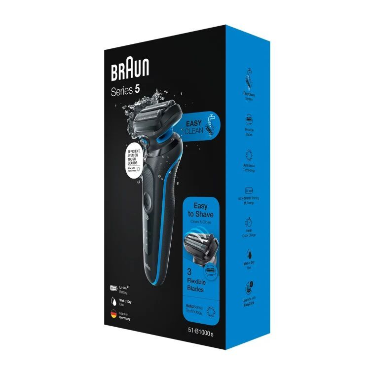 Braun Shaver Series 5 - 51-B1000s - Wet & Dry Shaver - Blue
