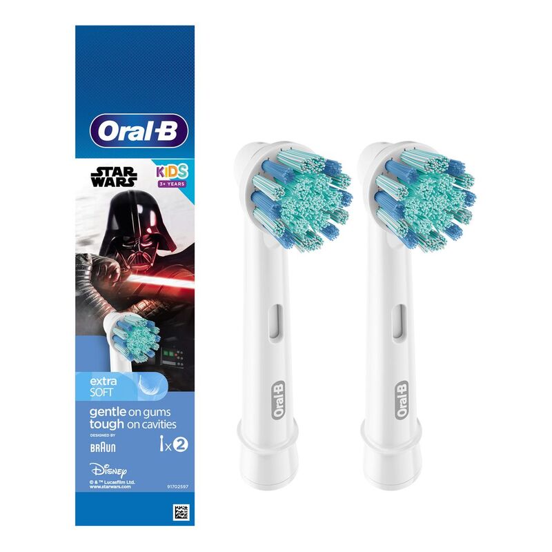 Oral-B EB10S-2 SW Kids Electric Rechargeable Toothbrush Heads Featuring Star Wars Characters (Pack of 2)